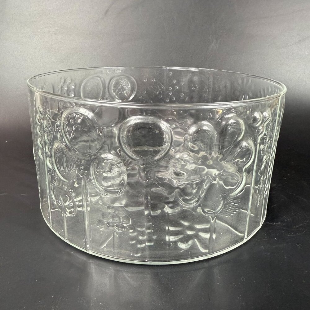 Iittala Finland Flora Clear Pressed Glass Round Serving Bowl